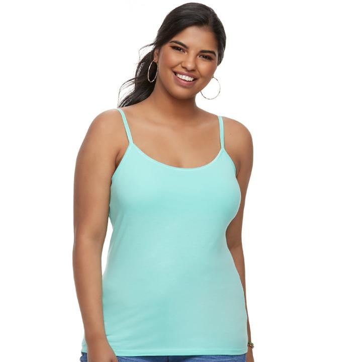 Juniors' Plus Size So&reg; Satin-trim Camisole, Teens, Size: 1xl, Turquoise/blue (turq/aqua)