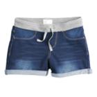 Girls 7-16 & Plus Size So&reg; Ribbed Waist Faux-denim Shortie Shorts, Size: 10, Dark Blue