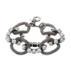 Simply Vera Vera Wang Linked Simulated Pearl & Mesh Chain Bracelet, Women's, White