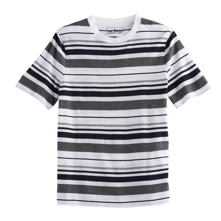 Boys 8-20 Urban Pipeline Striped Tee, Size: Medium, White