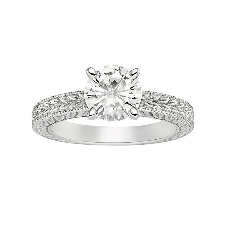 Forever Brilliant Lab-created Moissanite Solitaire Engagement Ring In 14k White Gold (1 1/2 Carat T.w.), Women's, Size: 9