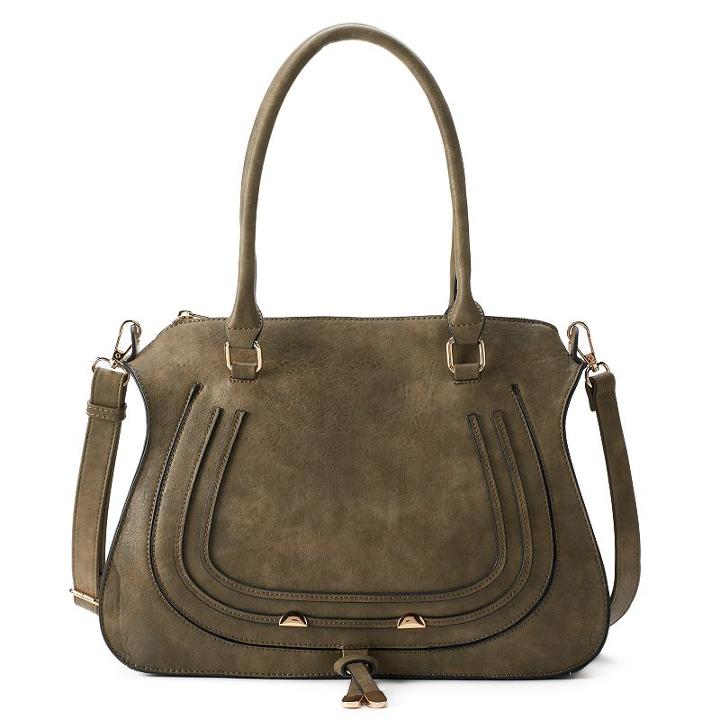 Deluxity Aria Tassel Satchel, Women's, Beig/green (beig/khaki)