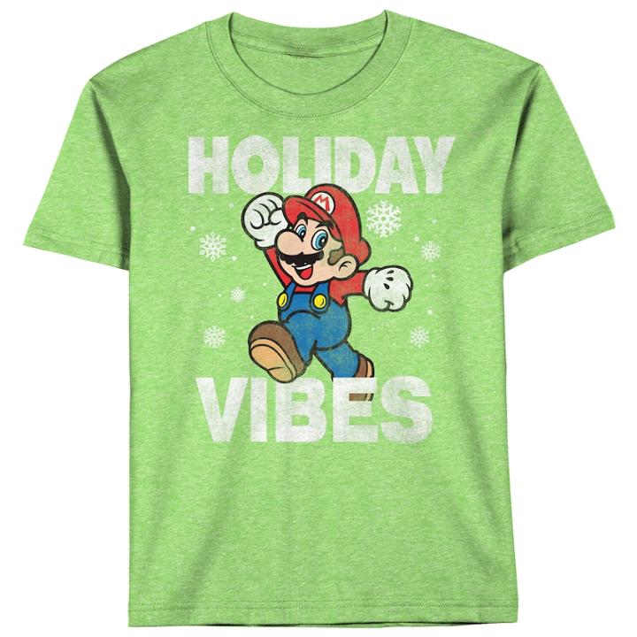 Boys 8-20 Super Mario Bros. Christmas Tee, Size: Xl, Jasmine Snow