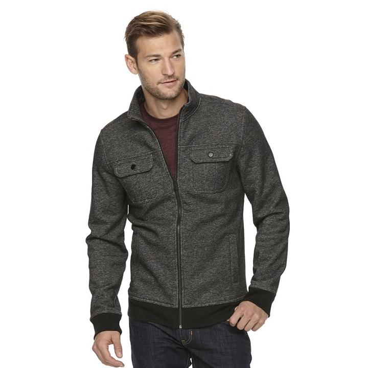 Men's Apt. 9&reg; Modern-fit Four-pocket Marled Military Jacket, Size: Small, Black