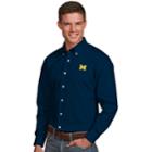 Men's Antigua Michigan Wolverines Dynasty Button Down Shirt, Size: Large, Blue