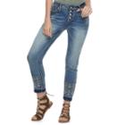 Juniors' Hydraulic Lola Release Hem Ankle Jeans, Teens, Size: 3, Dark Blue