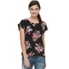Juniors' Pink Republic Print High-low Top, Teens, Size: Medium, Oxford