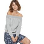 Women's Popsugar Off-the Shoulder Sweatshirt, Size: Small, Light Grey