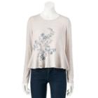 Women's Lc Lauren Conrad Embroidered Peplum Top, Size: Large, Silver