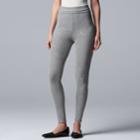 Women's Simply Vera Vera Wang Cozy Fold-over Leggings, Size: Large, Med Grey