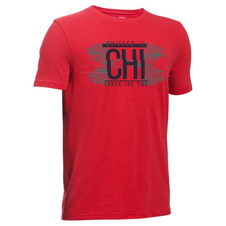 Boys 8-20 Under Armour Chicago Glitch Tee, Boy's, Size: Large, Red