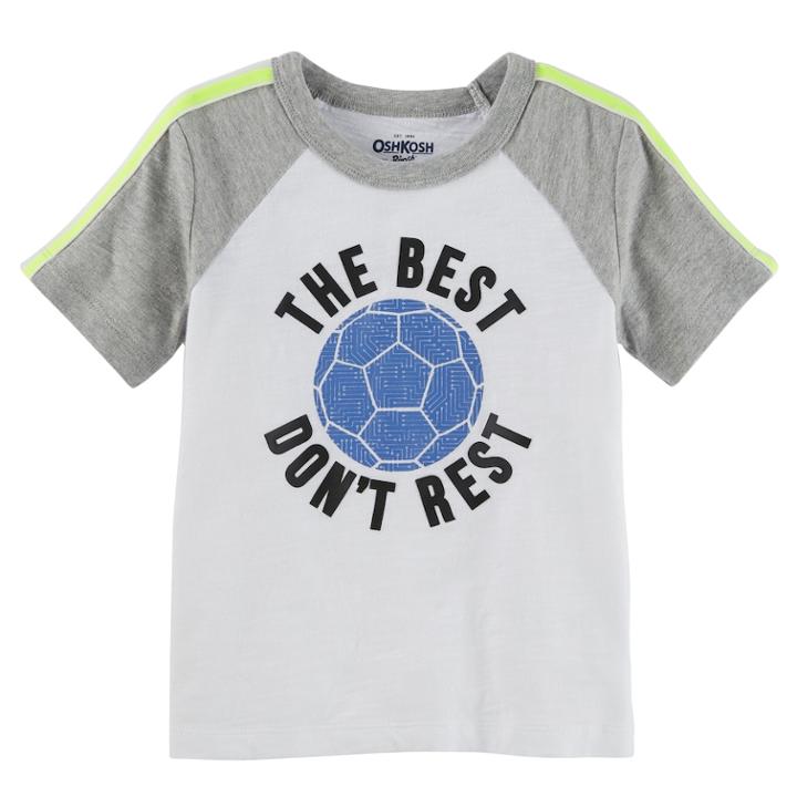 Boys 4-12 Oshkosh B'gosh&reg; The Best Don't Rest Soccer Ball Raglan Tee, Size: 4/5, White