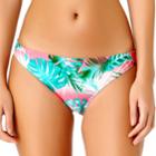 Juniors' California Sunshine Palm Leaf Hipster Bikini Bottoms, Women's, Size: Large, Sunset Foliage