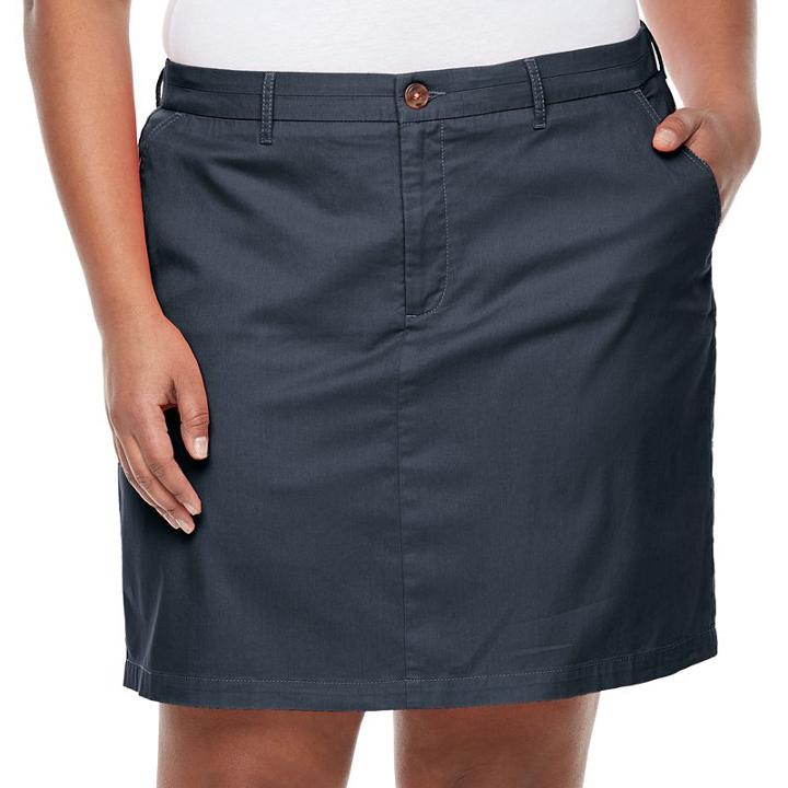Plus Size Croft & Barrow&reg; Essential Twill Skort, Women's, Size: 18 W, Blue (navy)