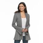 Women's Apt. 9&reg; Pleated Cardigan, Size: Medium, Med Grey