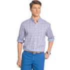 Men's Izod Classic-fit Plaid Stretch Button-down Shirt, Size: Large, Brt Purple