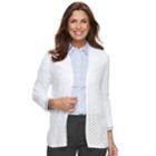 Women's Croft & Barrow&reg; Chevron Stitch Open-front Cardigan, Size: Large, White