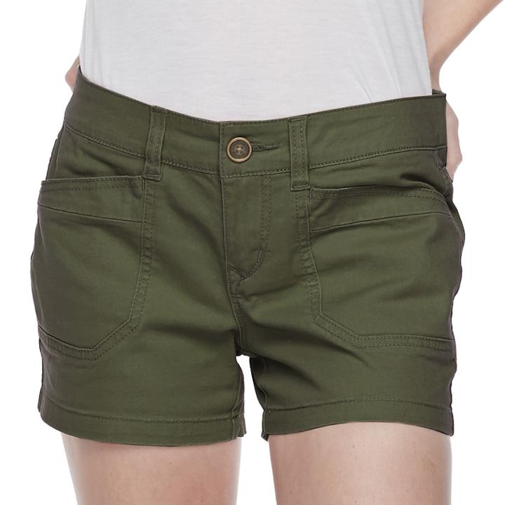Juniors' Unionbay Delaney Stretch Midi Shorts, Teens, Size: 3, Yellow