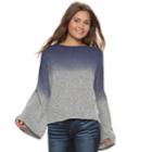 Juniors' Grayson Threads Hatchi Bell Sleeve Top, Teens, Size: Small, Blue (navy)