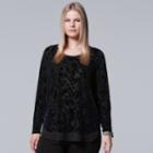 Plus Size Simply Vera Vera Wang Burnout Top, Women's, Size: 0x, Blue (navy)