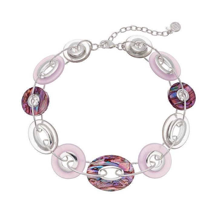 Simply Vera Vera Wang Simulated Abalone Oval & Circle Link Necklace, Women's, Brt Purple