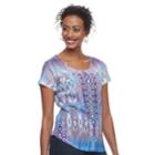 Women's World Unity Printed Scoopneck Tee, Size: Medium, Purple
