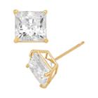 Renaissance Collection 10k Gold 3-ct. T.w. Cubic Zirconia Stud Earrings - Made With Swarovski Zirconia, Women's, White