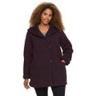 Plus Size Gallery Hooded Quilted Fleece Jacket, Women's, Size: 2xl, Purple
