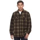 Men's Anchorage Expedition Classic-fit Plaid Fleece Shirt Jacket, Size: Large, Dark Brown