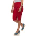 Petite Croft & Barrow&reg; Strappy Hem Pull-on Skimmer Capris, Women's, Size: 4 Petite, Med Red