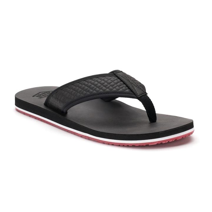 Men's United Supply Co. Quilted Flip-flops, Size: Medium, Black
