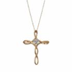 Diamond Accent 10k Gold Crisscross Cross Pendant Necklace, Women's, Size: 18, Yellow