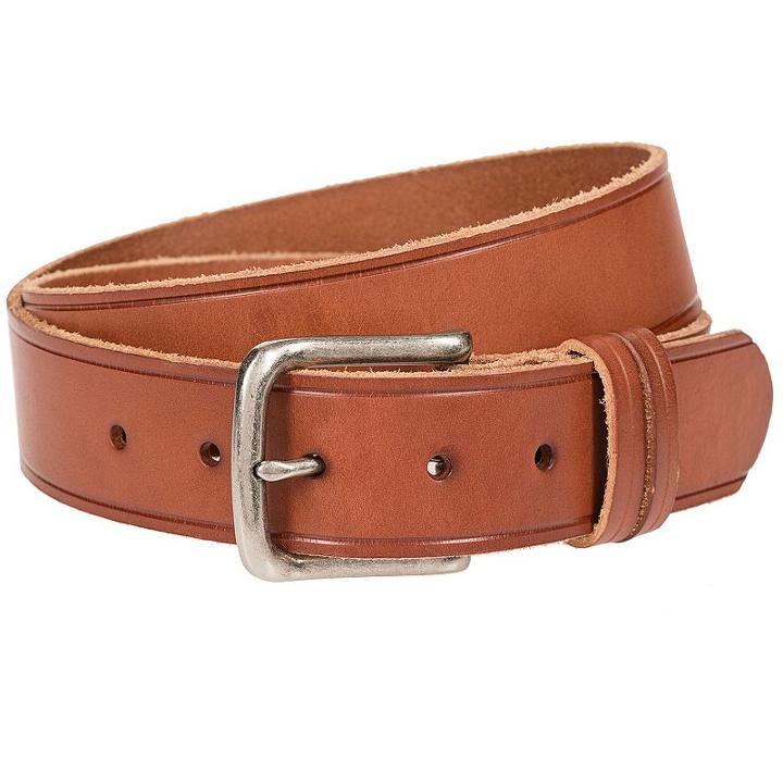 Men's Bill Adler Raw Edge Heat Crease Leather Belt, Size: 34, Dark Brown