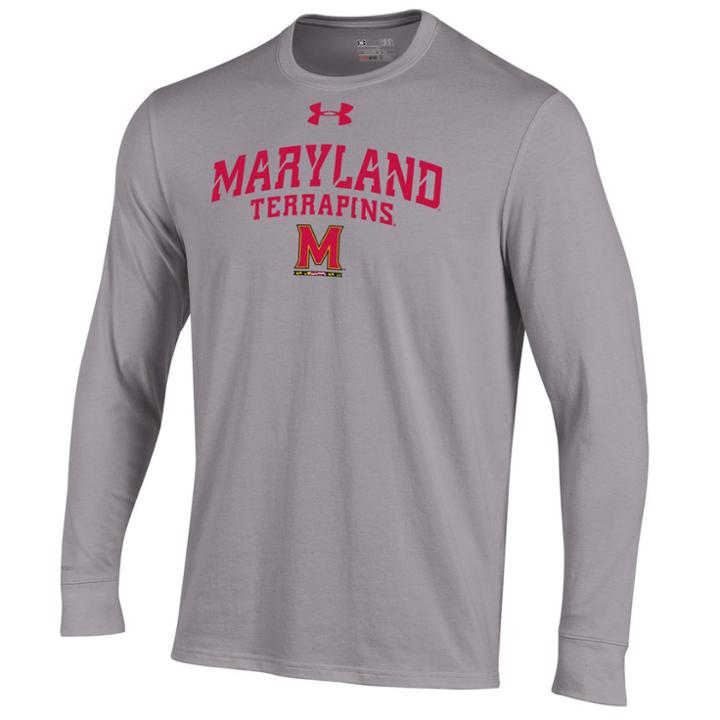 Men's Under Armour Maryland Terrapins Long-sleeve Tee, Size: Large, Gray