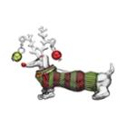 Christmas Dachshund Sweater Pin, Women's, Silver