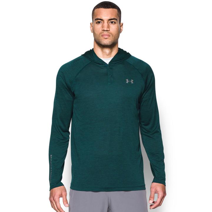 Men's Under Armour Tech Popover Henley Hoodie, Size: Xxl, Brown Over