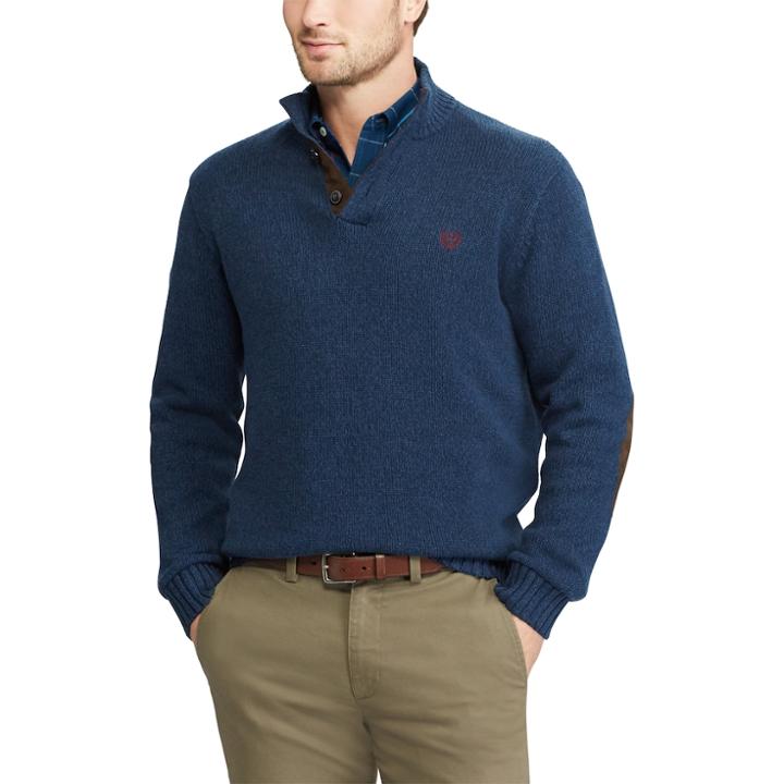 Big & Tall Chaps Classic-fit Mockneck Sweater, Men's, Size: 3xl Tall, Blue (navy)