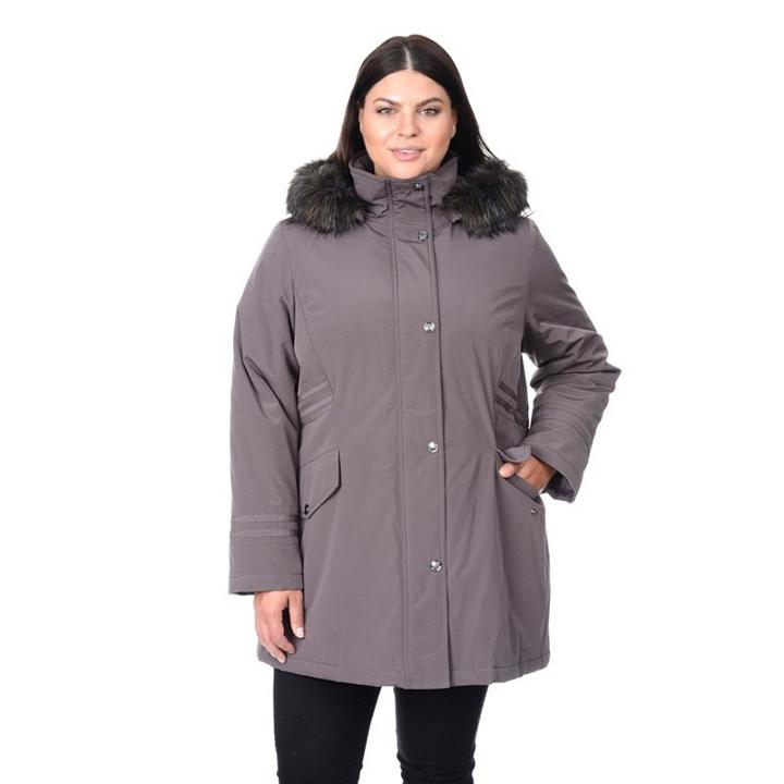 Plus Size Croft & Barrow&reg; Faux-fur Trim Stadium Jacket, Women's, Size: 1xl, Dark Brown