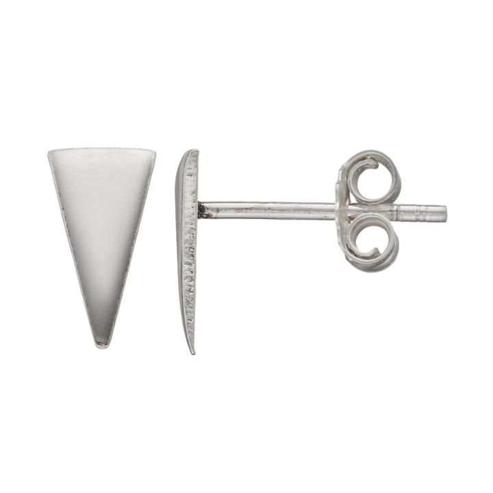 Itsy Bitsy Sterling Silver Triangle Stud Earrings, Women's, Grey