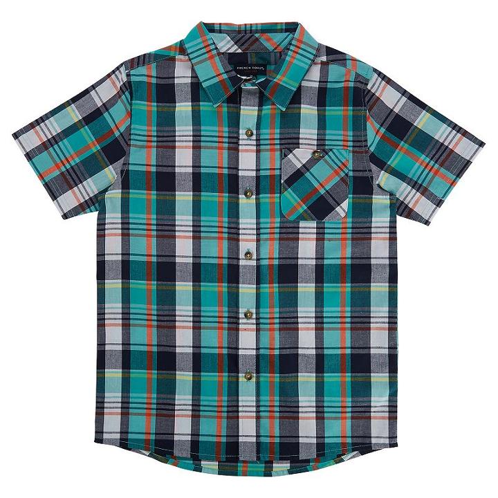 Boys 8-20 French Toast Plaid Button-down Shirt, Boy's, Size: 8, Turquoise/blue (turq/aqua)