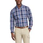 Men's Chaps Classic-fit Plaid Easy-care Button-down Shirt, Size: Small, Blue (navy)