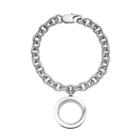 Blue La Rue Stainless Steel 1-in. Round Locket Bracelet, Women's, Silver
