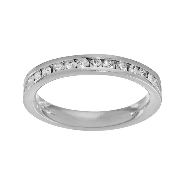 Sterling Silver Crystal Eternity Ring, Women's, Size: 9, White