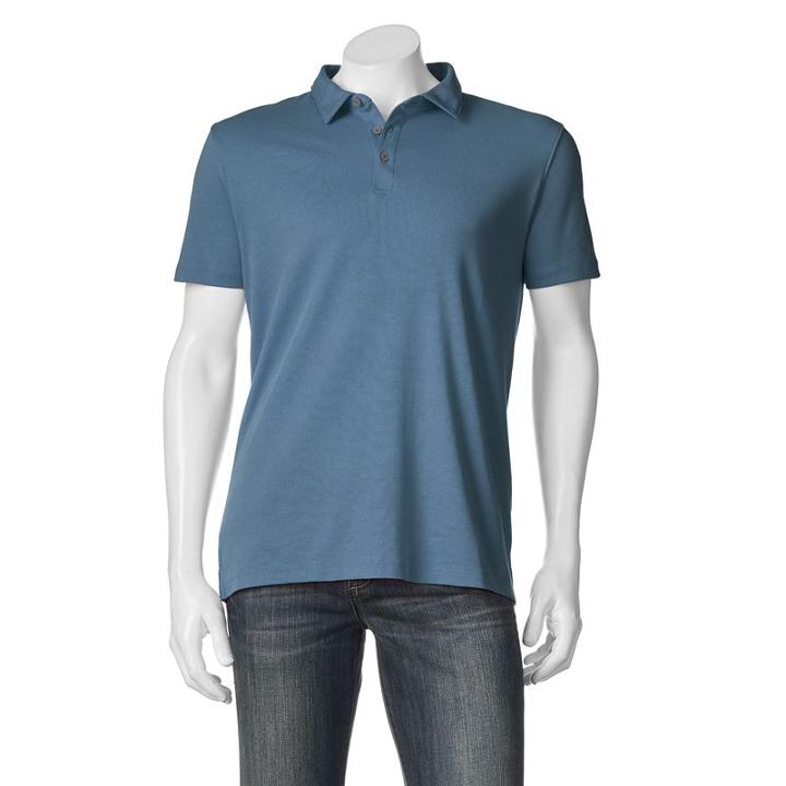 Big & Tall Apt. 9&reg; Solid Modern-fit Polo, Men's, Size: L Tall, Blue (navy)