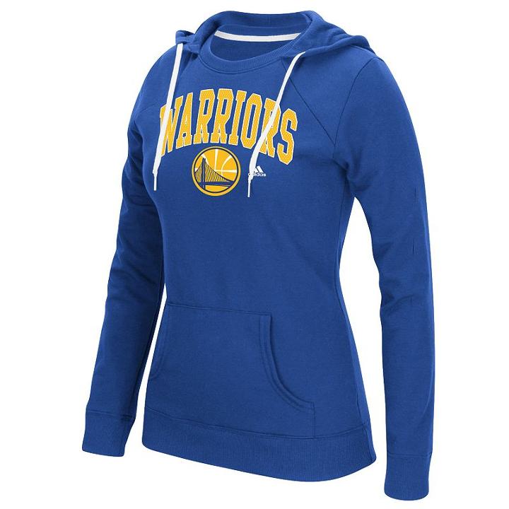 Women's Adidas Golden State Warriors Outline Big Arch Hoodie, Size: Xl, Blue
