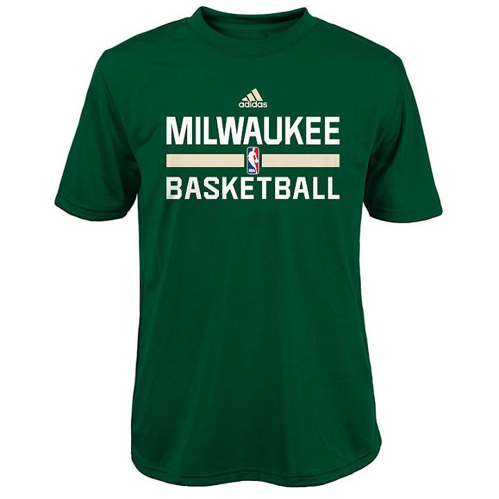 Boys 4-7 Adidas Milwaukee Bucks Practice Climalite Tee, Boy's, Size: L(7), Green Oth