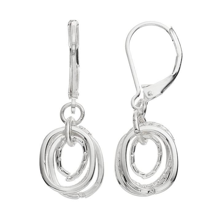 Napier Oval Drop Earrings, Women's, Silver