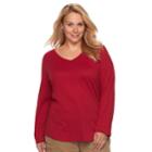 Plus Size Sonoma Goods For Life&trade; Essential V-neck Tee, Women's, Size: 1xl, Med Red