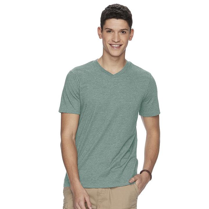 Men's Urban Pipeline® Ultimate V-neck Fashion Tee, Size: Medium, Dark Green