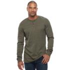 Big & Tall Sonoma Goods For Life&trade; Slim-fit Thermal Performance Henley, Men's, Size: Xl Tall, Dark Green